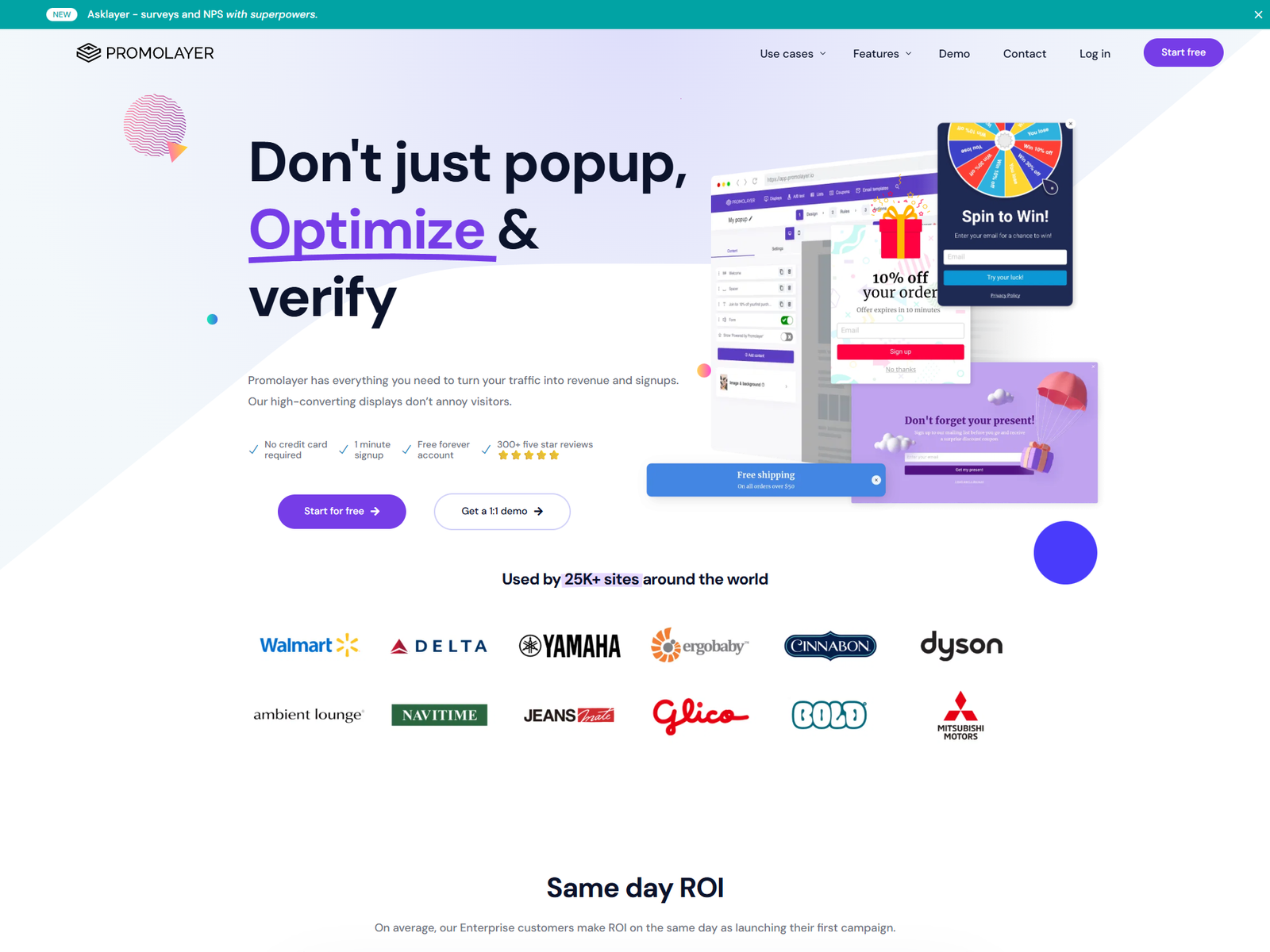 Promolayer marketing website