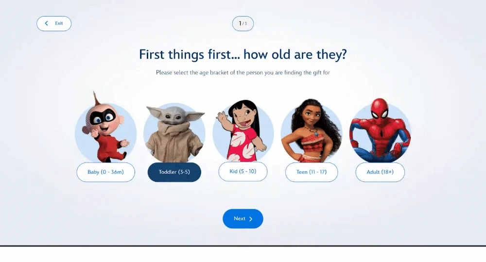 Final gift discovery experience